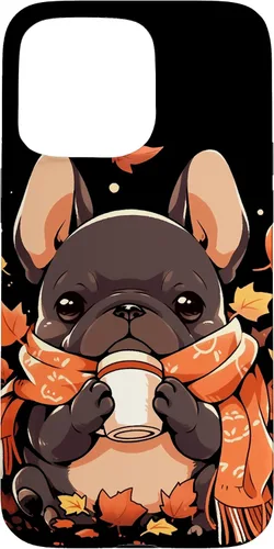 Vista 31 de French Bulldog Fall Autumn Pumpkin Spice Latte Frenchie Dog Case for iPhone 17