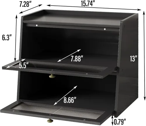 Vista 3 de Panera de bambú grande de doble capa para encimera de cocina, contenedor de almacenamiento de pan de gran capacidad de madera con soporte para pan