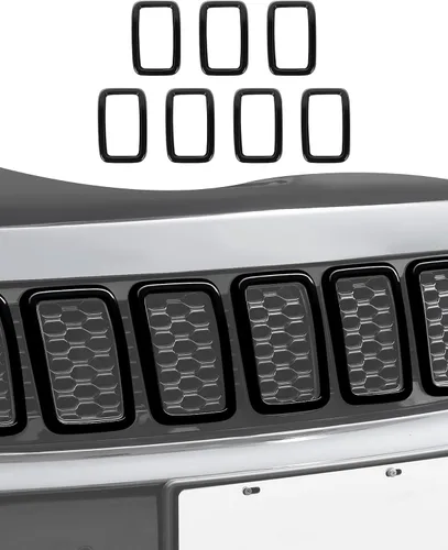 Vista 8 de Hoolcar Insertos de malla para parrilla delantera compatibles con Jeep Grand Cherokee 2017-2020, insertos de rejilla de clip, accesorios exteriores