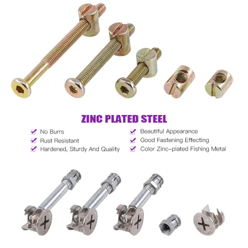 Vista 3 de 125 piezas 3 en 1 Kit de montaje de tuerca de perno de leva con tornillo de fijación de gabinete de muebles, montaje de leva con accesorios