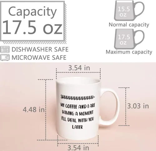 Vista 2 de Bosmarlin Taza grande y divertida de regalo para los amantes del café, taza de gran humor para trabajadores de oficina, 17.5 onzas, apta