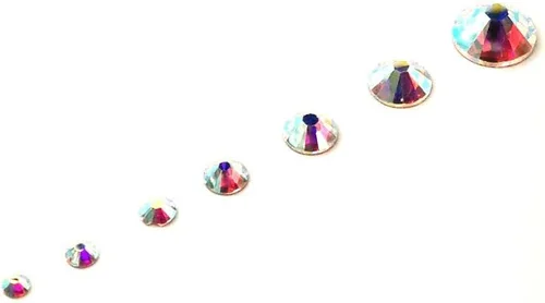 Vista 2 de Swarovski 2058/2088 Crystal AB 001AB piedras falsas para uñas con base plana
