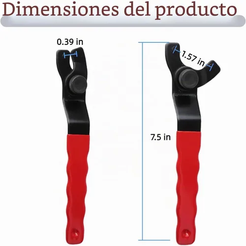 Vista 2 de Paquete de 2 llaves inglesas universales ajustables para amoladora angular, llave inglesa para amoladora (rojo)