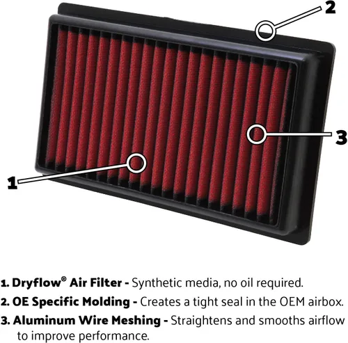 Vista 2 de AEM 28-20129 Filtro de aire Dryflow