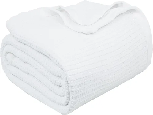 Vista 15 de Cobija TreeWool liviana de algodón, de cuidado fácil, suave, cómoda y cálida (king size, 90 x 108 pulgadas, tejido reticular)