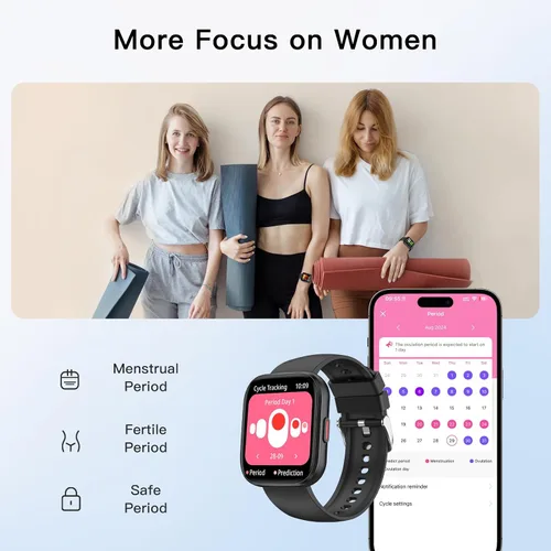 Vista 7 de Relojes inteligentes para hombres y mujeres, contestar/hacer llamadas, reloj de fitness de 1.85 pulgadas con más de 120 modos deportivos, frecuencia