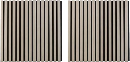 Vista 6 de IZODEKOR Paneles de pared acústicos de madera de 23.5 x 23.5 pulgadas (paquete de 2) – Paneles decorativos absorbentes de sonido para decoración