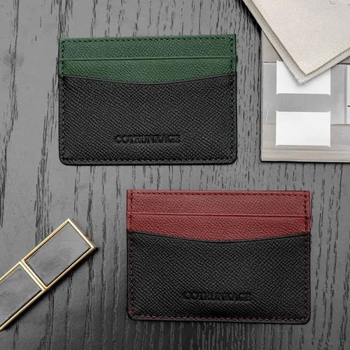 Vista 6 de COTRUNKAGE Cartera delgada de piel para tarjetas de crédito para mujer, Burgundy, Minimalista