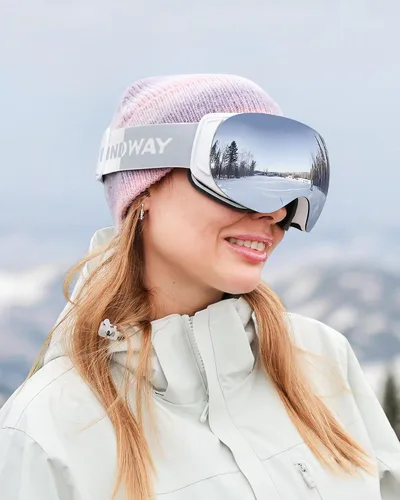 Vista 6 de findway Gafas de esquí OTG para mujeres, hombres, adultos, jóvenes - Sobre gafas, gafas de nieve - Lente intercambiable, gafas de snowboard antivaho