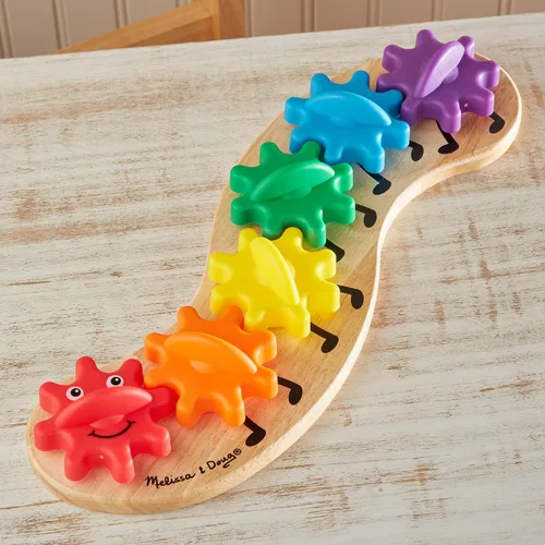 Vista 9 de Juguete de oruga arco iris con 6 engranajes intercambiables de Melissa & Doug