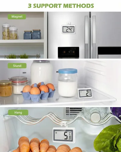 Vista 5 de KeeKit Termómetro para refrigerador, termómetro digital para nevera con pantalla LCD, medidor de temperatura del congelador con interruptor de ℃/℉