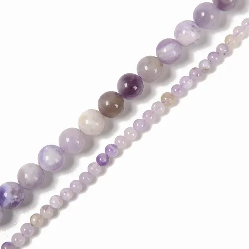 Vista 3 de JM Design Multi lavanda jade liso cuentas redondas tamaño 0.315 in 15.5 '' hebra para la fabricación de joyas