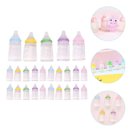 Vista 3 de 30 Uds. Miniatura Baby Shower Favores Mini Biberón Plástico Baby Bottle Candy Bottle Boy Girl Recién Nacido Bebé Bautismo Decoración Fiesta