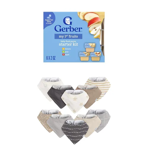 Vista 10 de Gerber Mi primer kit de frutas, puré de plátano, pera y manzana, tarros de 2 onzas, paquete de 2 (set de 6)