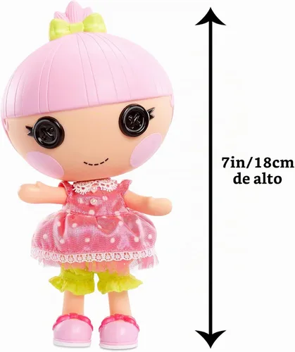 Vista 4 de Lalaloopsy Littles Doll - Gatija con chispas y bolas de hilo para mascotas, muñeca de princesa de 7 pulgadas con atuendo rosa y accesorios, juego
