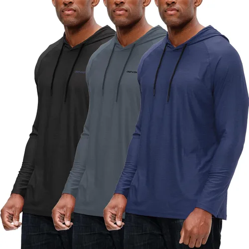 Vista 14 de DEVOPS - Sudadera con capucha para hombre, de manga larga, para pesca, senderismo, correr, entrenamiento
