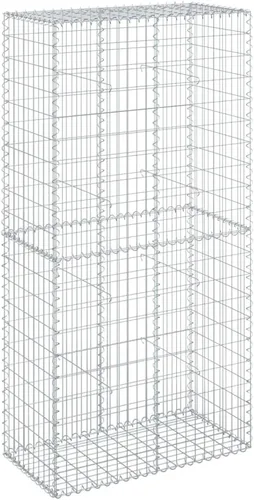 Vista 113 de vidaXL Cesta de gavión con tapa, 39.4 x 19.7 x 39.4 pulgadas, hierro galvanizado rectangular, resistente a la intemperie, montaje sin herramientas