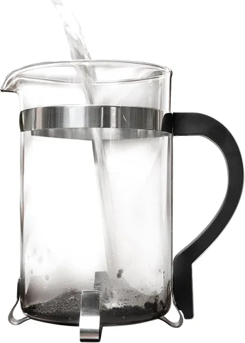 Vista 3 de Primula, prensa francesa clásica para 8 tazas de café, con manija negra, Transparente
