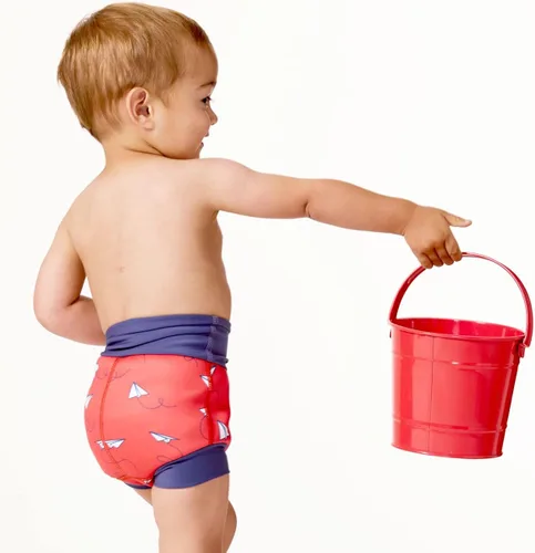 Vista 4 de Splash About Happy Nappy - Pañal de natación, 6 a 12 meses, aviones rojo