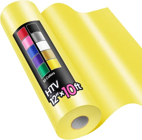 Vista 18 de Rollos de vinilo de transferencia de calor HTV de 12" x 10 pies, negro, Sooez HTV vinilo para camiseta, vinilo para planchar, fácil de cortar