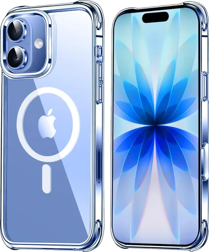 Vista 11 de Mkeke Funda magnética diseñada para iPhone 15 transparente, compatible con Magsafe, [no amarilla] [protección contra caídas de grado militar] fundas