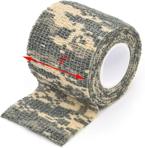 Vista 3 de EAmber Cintas de camuflaje de camuflaje de 1.96 x 177 pulgadas, vendaje protector autoadhesivo para linternas, bicicletas, ejército militar