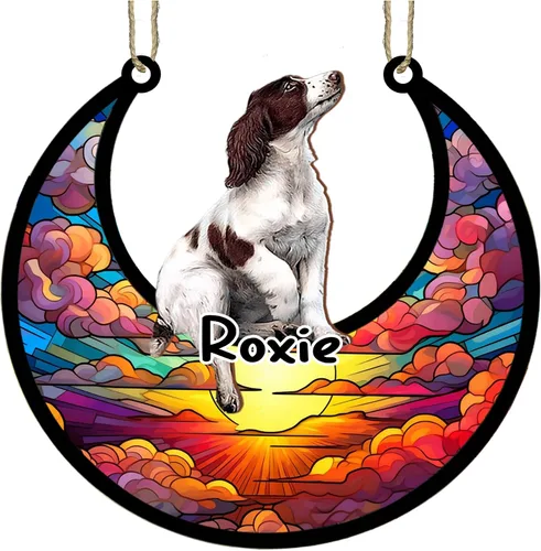 Vista 102 de LOVELYPOD Adorno de Navidad personalizado para perro pastor australiano, atrapasoles conmemorativo, adorno de Navidad de pastor australiano