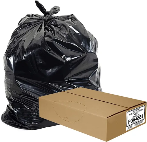 Vista 2 de Aluf Plastics Bolsas de basura negras resistentes de 65 galones, 1.5 mil, 50 x 48 pulgadas, paquete de 5000 unidades, para contratistas, exteriores