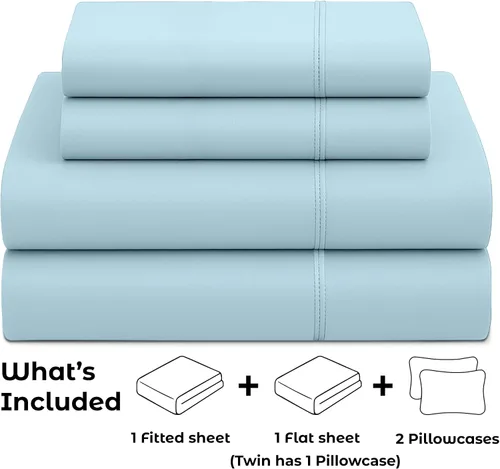 Vista 59 de Pure Bedding Juego de Sábanas Twin - Sábanas de Cama de Microfibra Ultra-Suave 1800 - Doble Cepillado - Bolsillos Profundos - Ajuste Fácil - Extra