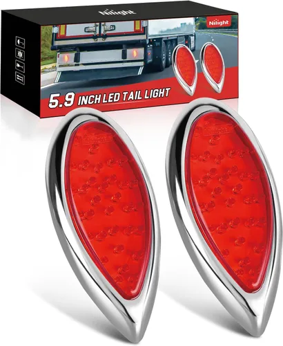 Vista 22 de Nilight juego de 2 luces de señalización de giro LED de 16 luces ámbar, carcasa de aluminio de 4.4 pulgadas, luces indicadoras de señalización