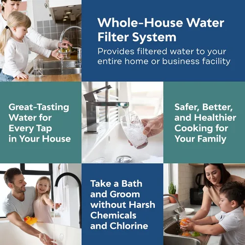 Vista 7 de Applied Membranes Inc. Reemplazo de cartucho de filtro de agua de 3 etapas para toda la casa, incluye cartuchos de filtro de sedimentos, carbono