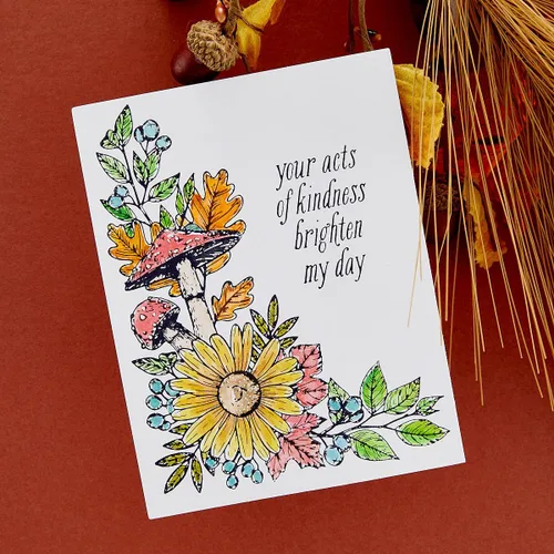 Vista 3 de Spellbinders BP-084 - Juego de placas y troqueles de esquina floral de otoño de la colección BetterPress Autumn