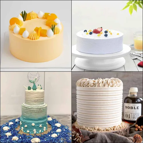 Vista 2 de Juego de 4 raspadores grandes de acrílico transparente para pasteles, raspador alisador de pasteles, peine de contorno de bordes con rayas