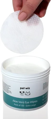 Vista 2 de pet wiz Toallitas de ojos de aloe vera para limpiar perros y gatos - Extra grandes