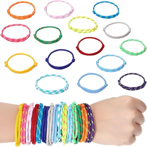 Vista 3 de Hillban 300 pulseras de la amistad a granel para niños, pulseras de gelatina de neón para fiestas de los años 80, regalos del día de los Galentinos
