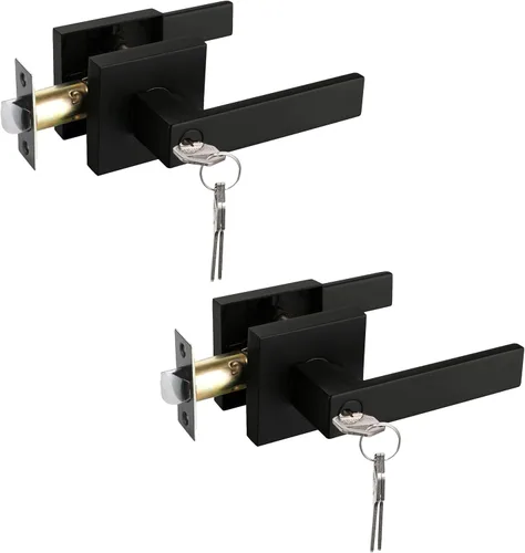 Vista 24 de NEWBANG Manija de palanca de puerta sólida con acabado negro mate