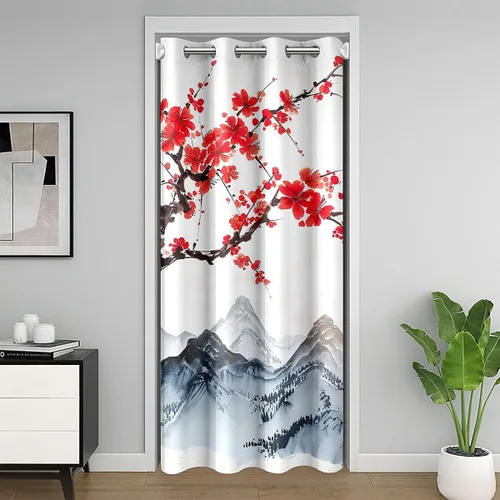 Vista 24 de Erosebridal Cortina de puerta de teñido anudado, cortina opaca bohemia, cortina exótica abstracta en espiral, elegante cortina hippie para puerta