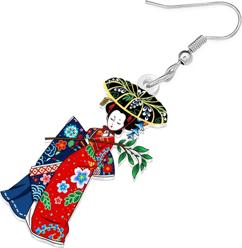 Vista 64 de DUOWEI Aretes de acrílico estilo japonés con diseño de anime para muñeca, colgantes, joyería para mujer