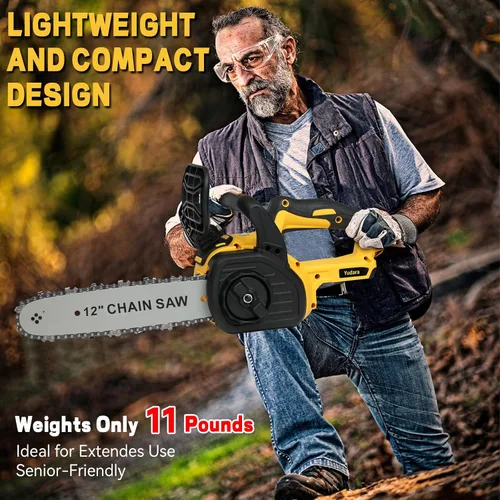 Vista 6 de Motosierra inalámbrica sin escobillas de 12 pulgadas para batería Dewalt de 20 V MAX, motosierra eléctrica sin escobillas de 12 pulgadas con bloqueo