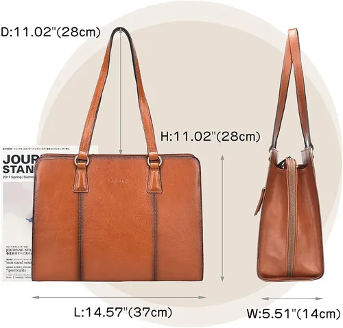 Vista 5 de Banuce Maletín de cuero italiano de grano completo para mujer, bolsos y bolsos de mano, Estilo 1