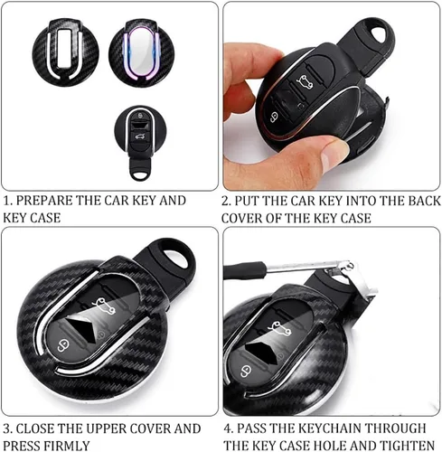 Vista 6 de ontto Funda de llavero de ABS para BMW Mini Cooper F54 F55 F56 F57 F60 llave de coche inteligente Rermote bolsa protectora de llaves antiarañazos