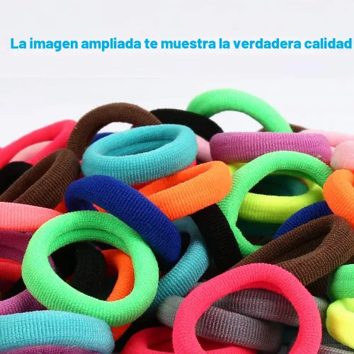 Vista 5 de Gomas para el pelo de bebé, gomas de algodón para niñas, bandas de pelo sin costuras para niños, coleteros elásticos para niñas, diámetro de 0.97