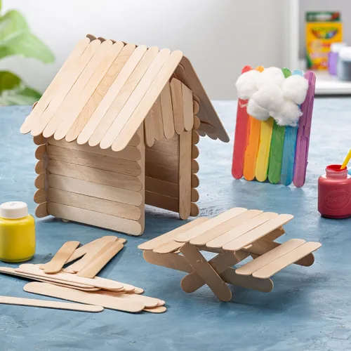 Vista 3 de GUSTO Palitos de paleta de madera para manualidades de 6 pulgadas