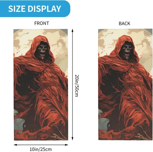 Vista 4 de horror skull angel grim reaper Death red Neck Gaiter Face Cover Balaclava Gaiter Mask for Men Women Bandana for Motorcycle Cycling Riding Skiing