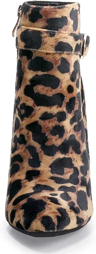 Vista 4 de IDIFU DANA - Botines de tacón alto de aguja para mujer con cremallera lateral con hebilla de metal