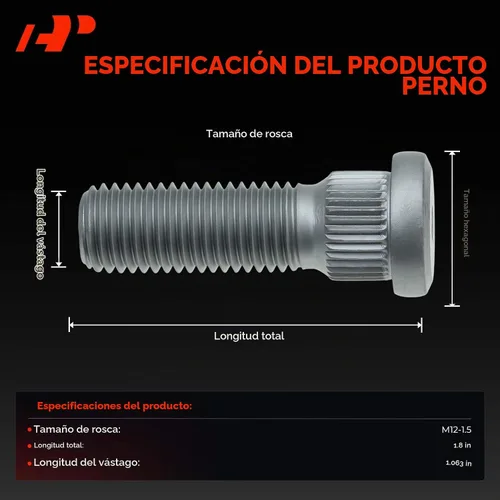 Vista 2 de A-Premium 5 piezas de pernos de rueda M12-1.5 compatibles con Toyota Camry, RAV4, Corolla, Prius, Highlander, Sienna, Avalon y Chevrolet Prizm, Nova