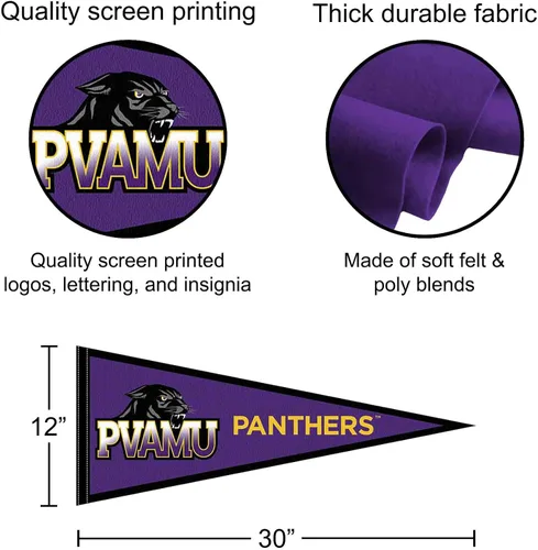 Vista 2 de Banderín PVAMU Panthers de fieltro tamaño completo