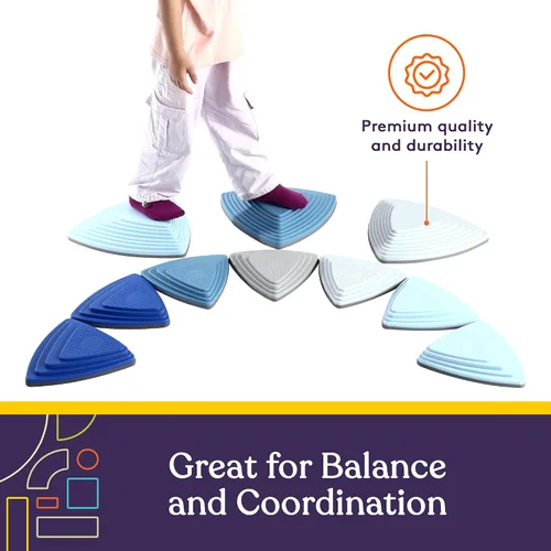 Vista 6 de Special Supplies Stepping Stones for Kids Indoor and Outdoor Balance Blocks Promote Coordination, Balance Strength Child Safe Rubber, Non-Slip Edging