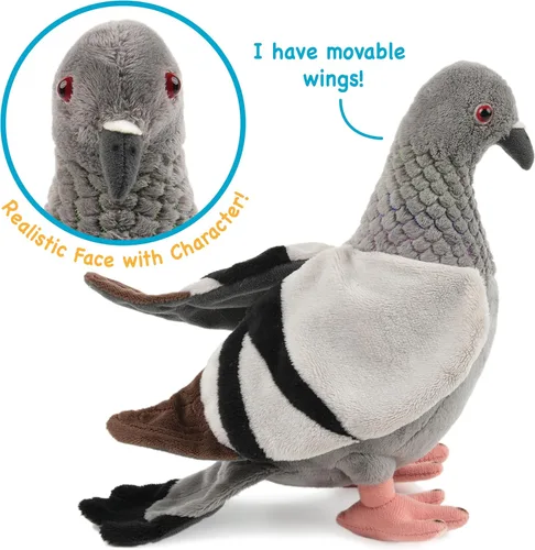 Vista 6 de TigerHart Pepper The Pigeon - Pájaro de peluche de 8.5 pulgadas