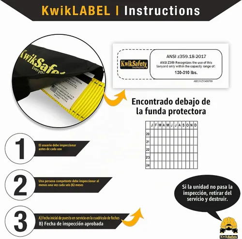 Vista 4 de KwikSafety - Charlotte, NC - Dolphin Dorsal [1 unidad] Extensor de anillo en D de 18 pulgadas [fácil conexión] Arnés de extensión de cordón